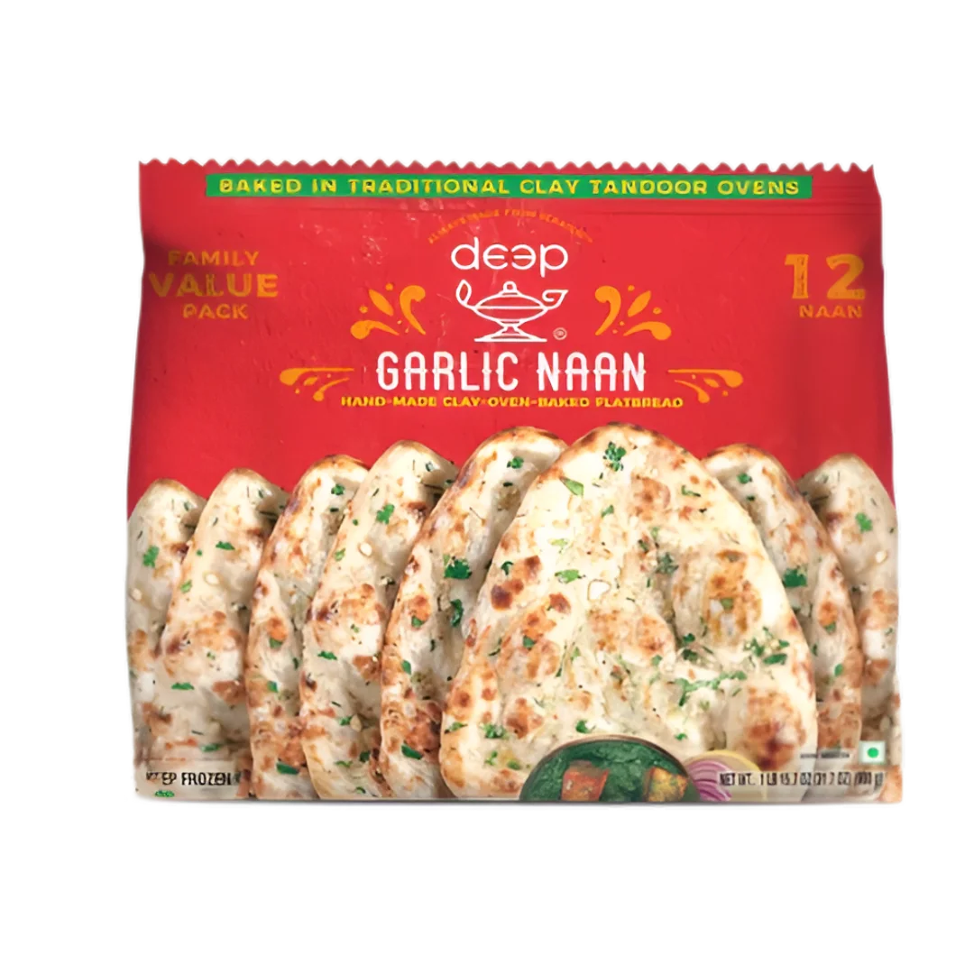 Deep Deep Tandoori Garlic Naan Family Pack (12 Pcs) 